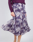 SYLVIE SKIRT (PURPLE FLOWER) - Skirt - Yakira Bella