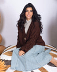 VALERIA CARDIGAN (BROWN) - Top - Yakira Bella