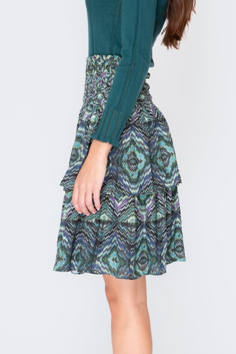 ZENA SKIRT (GREEN/MULTI) - Skirt - Yakira Bella