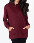 ZIP - UP CARDIGAN (BURGUNDY) - Top - Yakira Bella