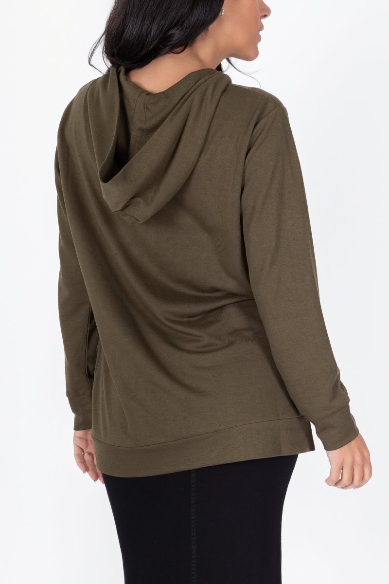 ZIP - UP CARDIGAN (OLIVE) - Top - Yakira Bella